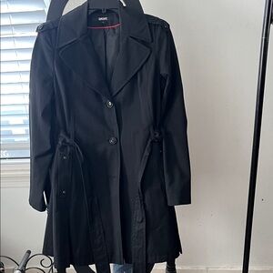 DKNY Classic Black Trench Coat